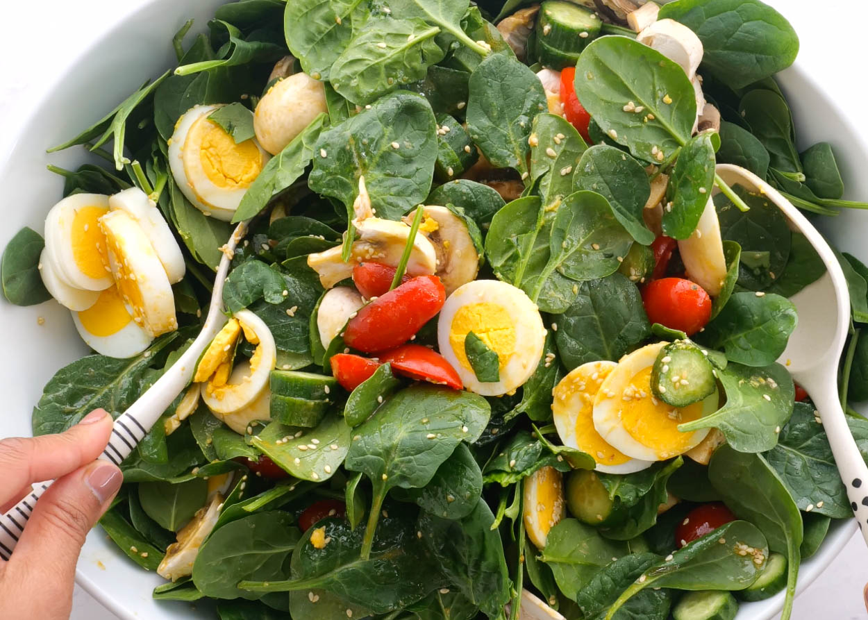 Easy Spinach Salad Recipe Ifoodreal