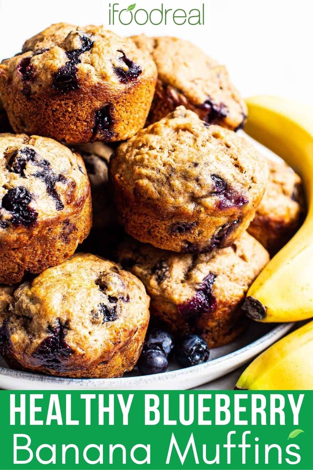 Healthy Blueberry Banana Muffins Ifoodreal