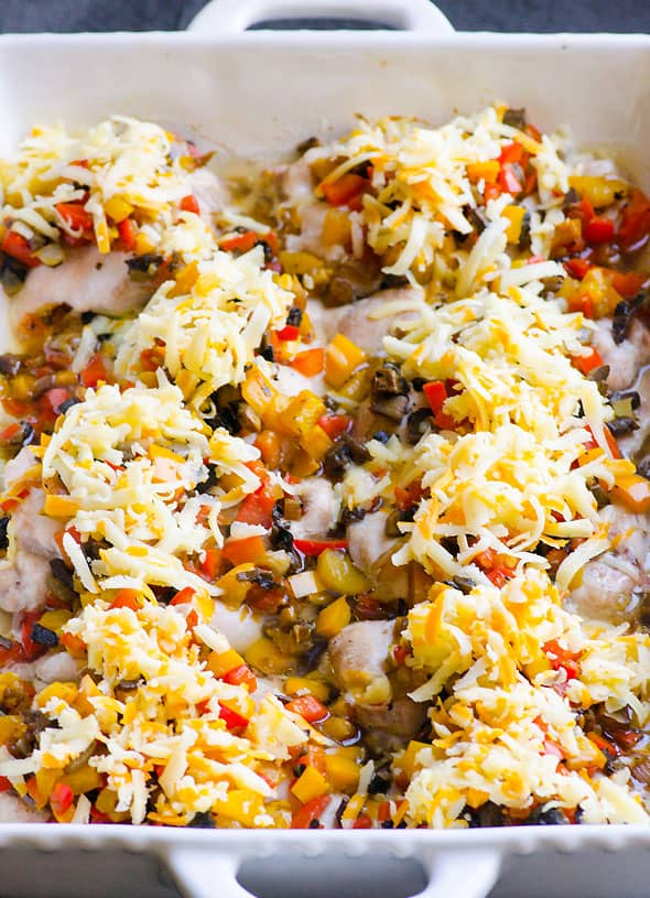 Baked Chicken with Peppers & Mushrooms - iFOODreal 