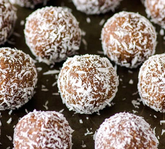 Easy Low Carb Almond Joy Protein Balls