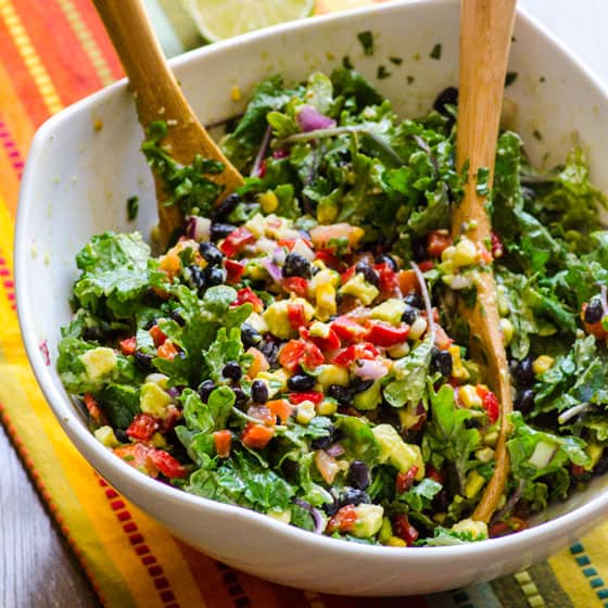 Creamy Mexican Kale Salad - iFOODreal - Healthy Family Recipes