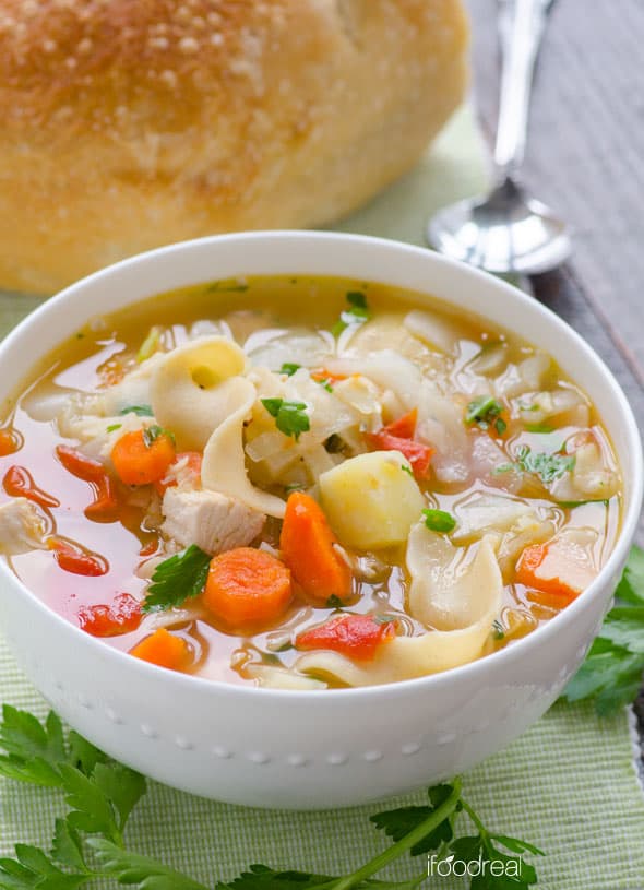 Chicken Noodle Vegetable Soup - iFOODreal