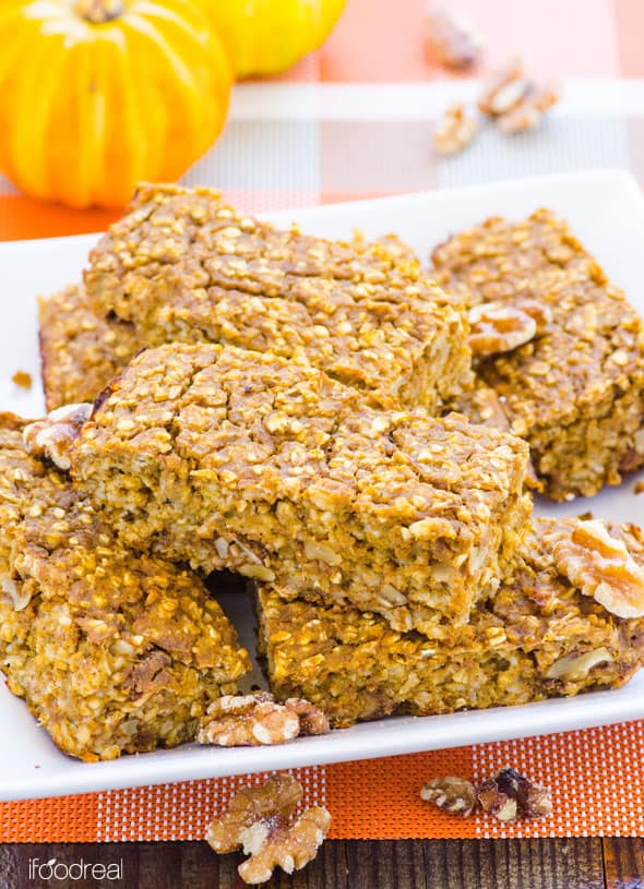 stacked pumpkin protein oat bars
