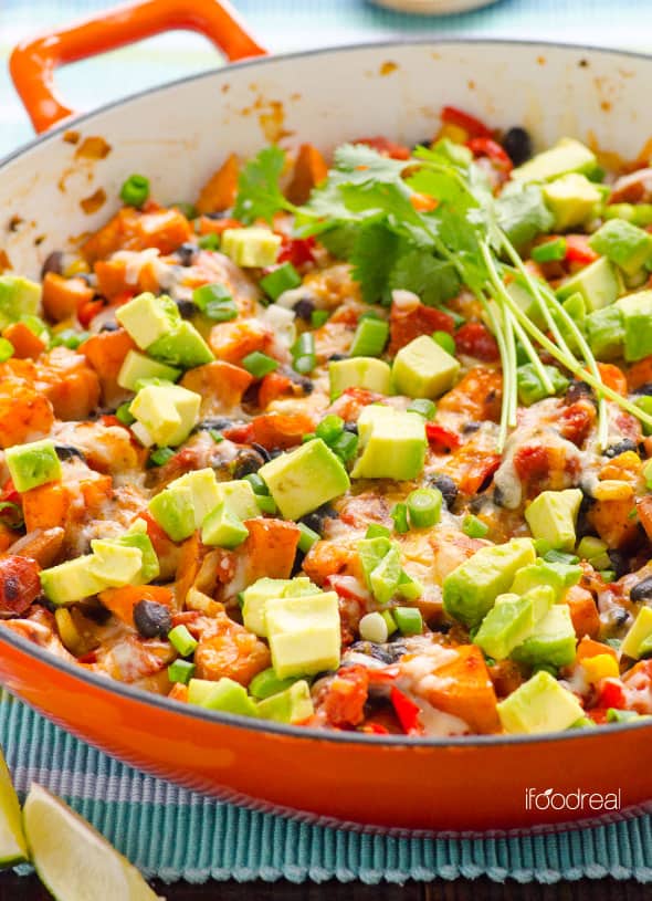 Sweet Potato Skillet Tex Mex Style - iFOODreal - Healthy 