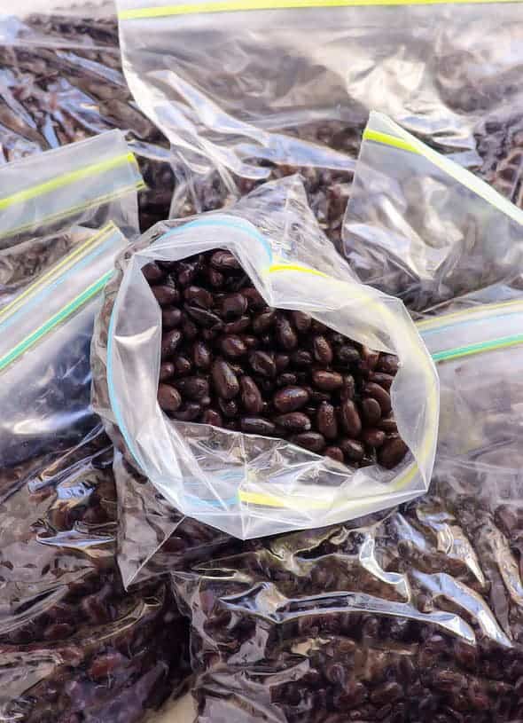 black beans in bags