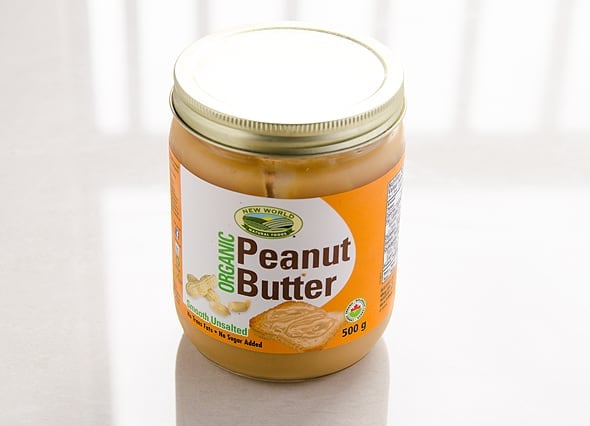 jar of organic peanut butter