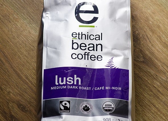 bag of organic coffee beans- ethical bean coffee