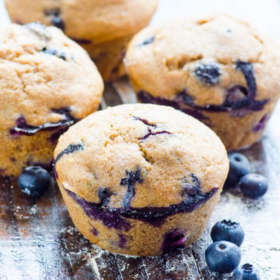 Healthy Blueberry Muffins - iFOODreal - Healthy Family Recipes