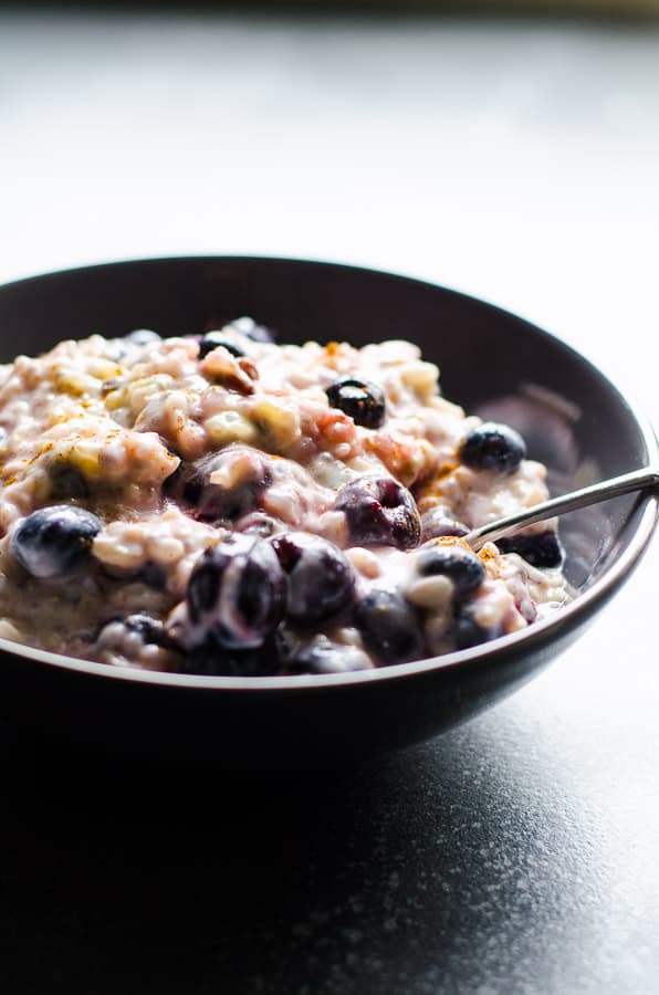 Healthy Rice Pudding in a bowl