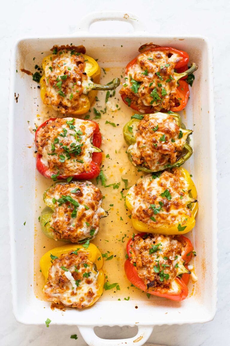 Ground Chicken Stuffed Peppers - iFoodReal.com