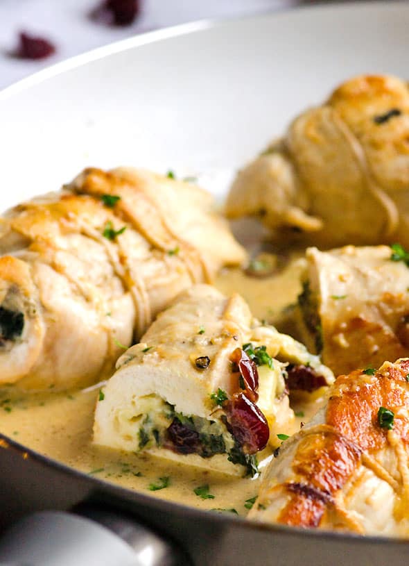 Chicken Stuffed With Brie Spinach And Cranberries Ifoodreal Com