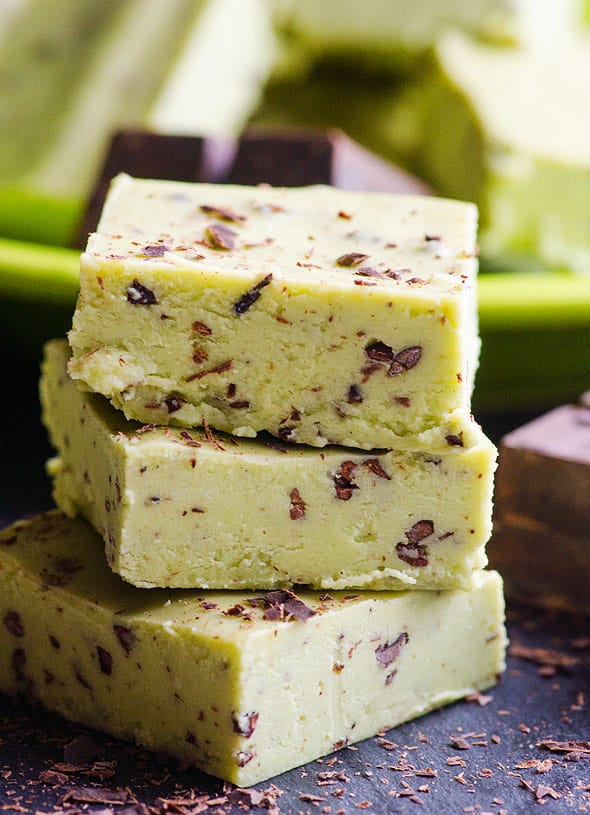 Avocado mint fudge bars