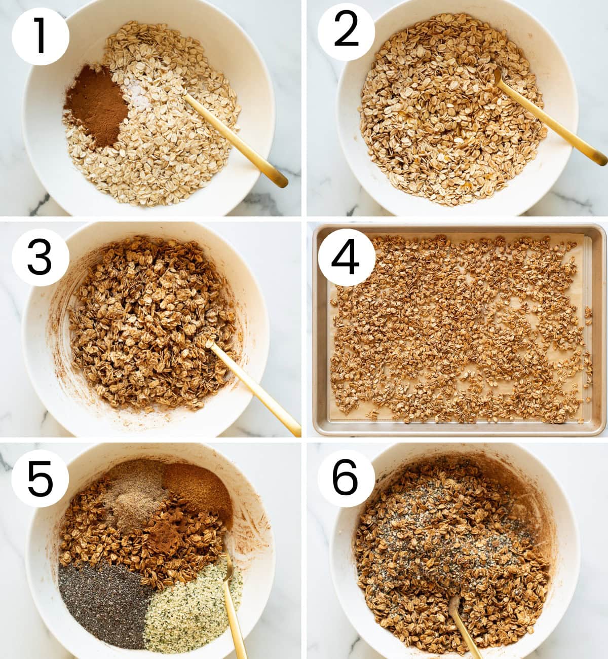 Step by step process how to make homemade cereal.