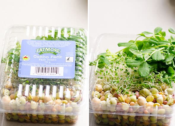 A small package of sprouts and microgreens.