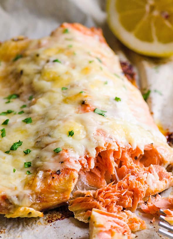 Baked Salmon with Cheese Recipe - iFOODreal - Healthy Family Recipes