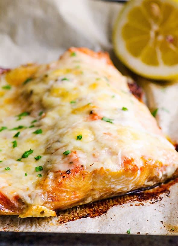 Baked Salmon with Cheese Recipe - iFOODreal