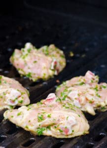 chimichurri chicken on grill