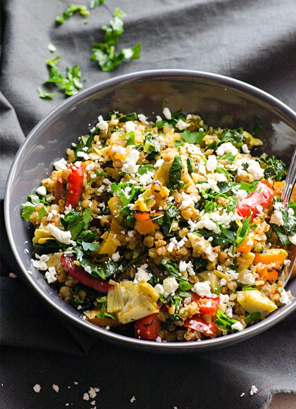 A bowl of Buckwheat stir fry.