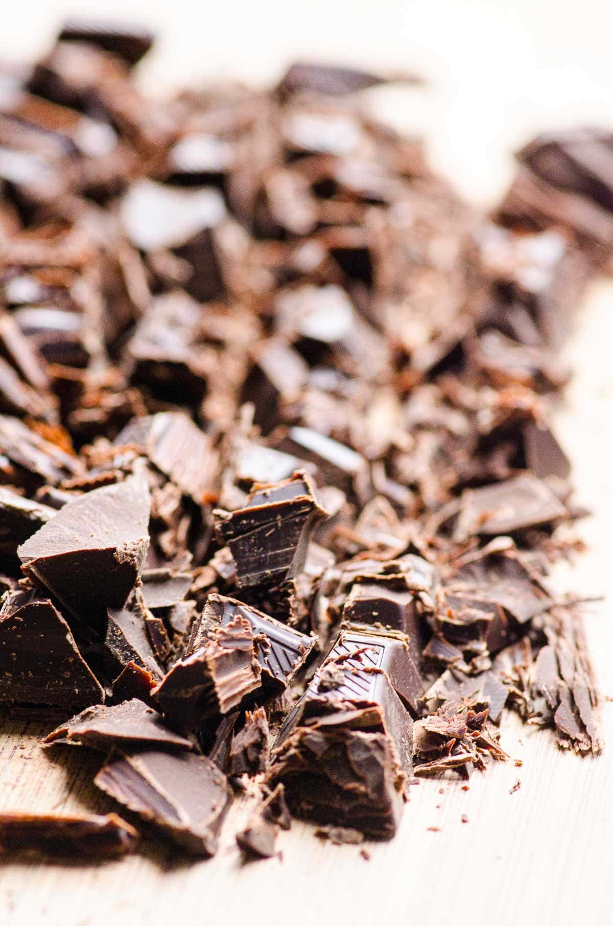 Chopped dark chocolate.