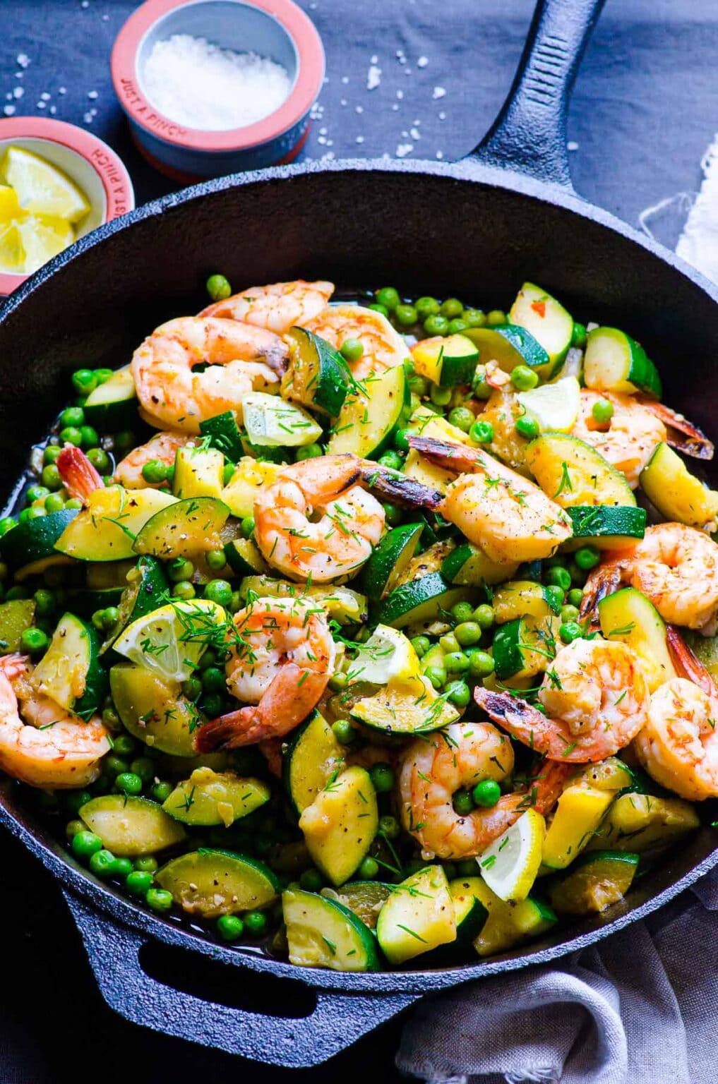 Lemon Dill Sauteed Shrimp with Zucchini - iFoodReal.com