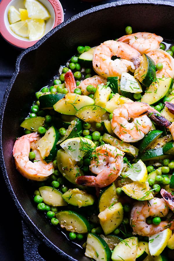 lemon dill shrimp with zucchini