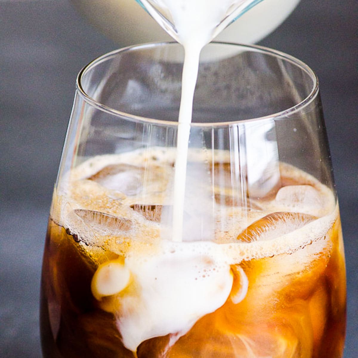 Cold Brew Iced Coffee with Honey and Milk - Bowl of Delicious