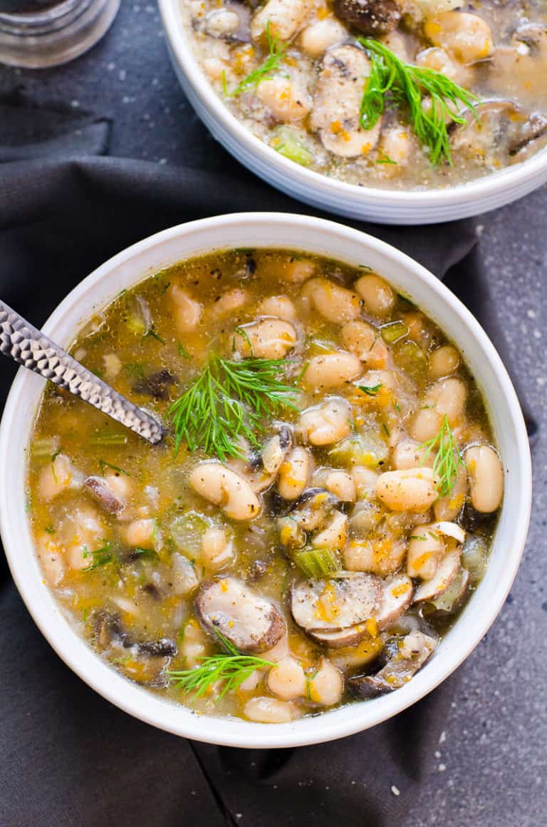 Bean Mushroom Soup - iFoodReal.com