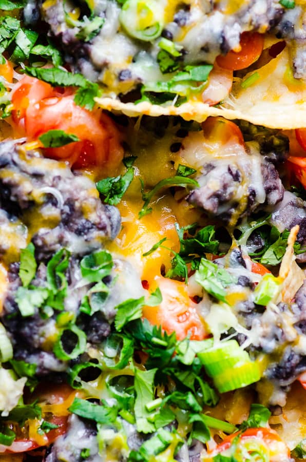 Black Bean Nachos closeup