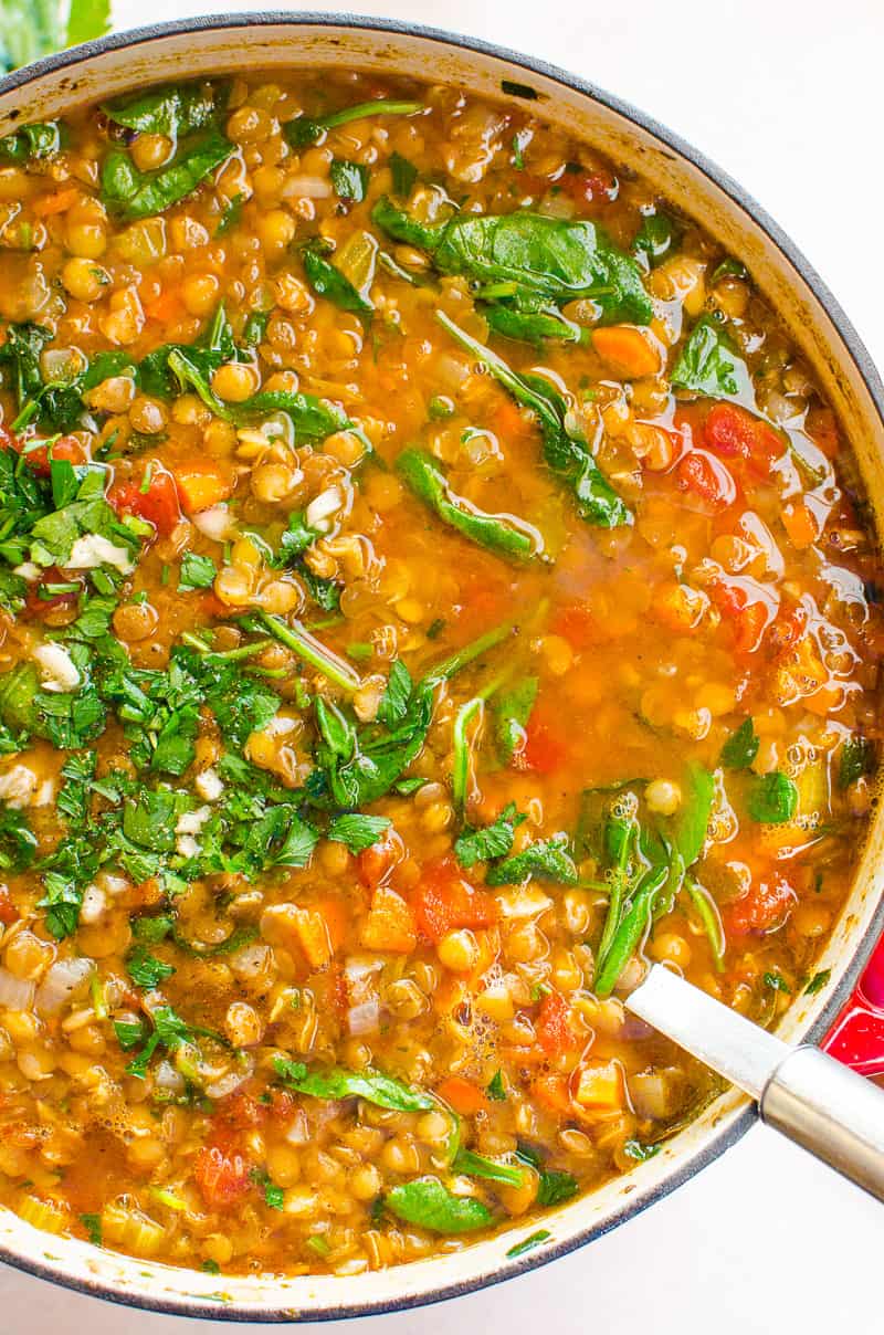 Lentil and Spinach Soup Recipe - iFOODreal - Healthy Family Recipes