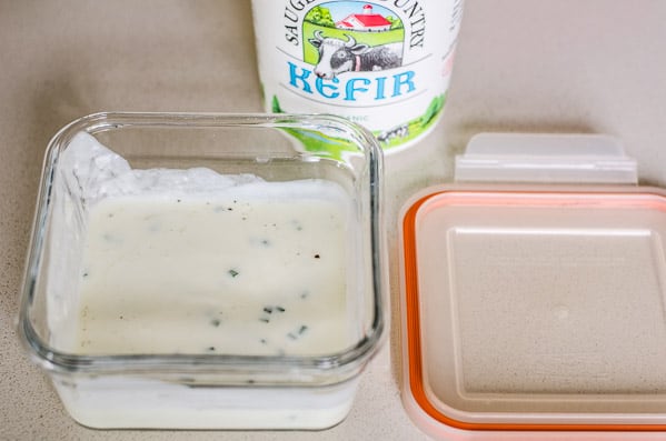 Dip for Cooking Tuna Zucchini Fritters with Kefir