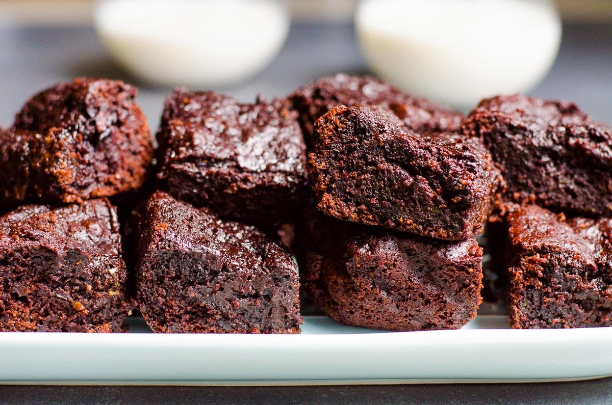 plate of zucchini brownies