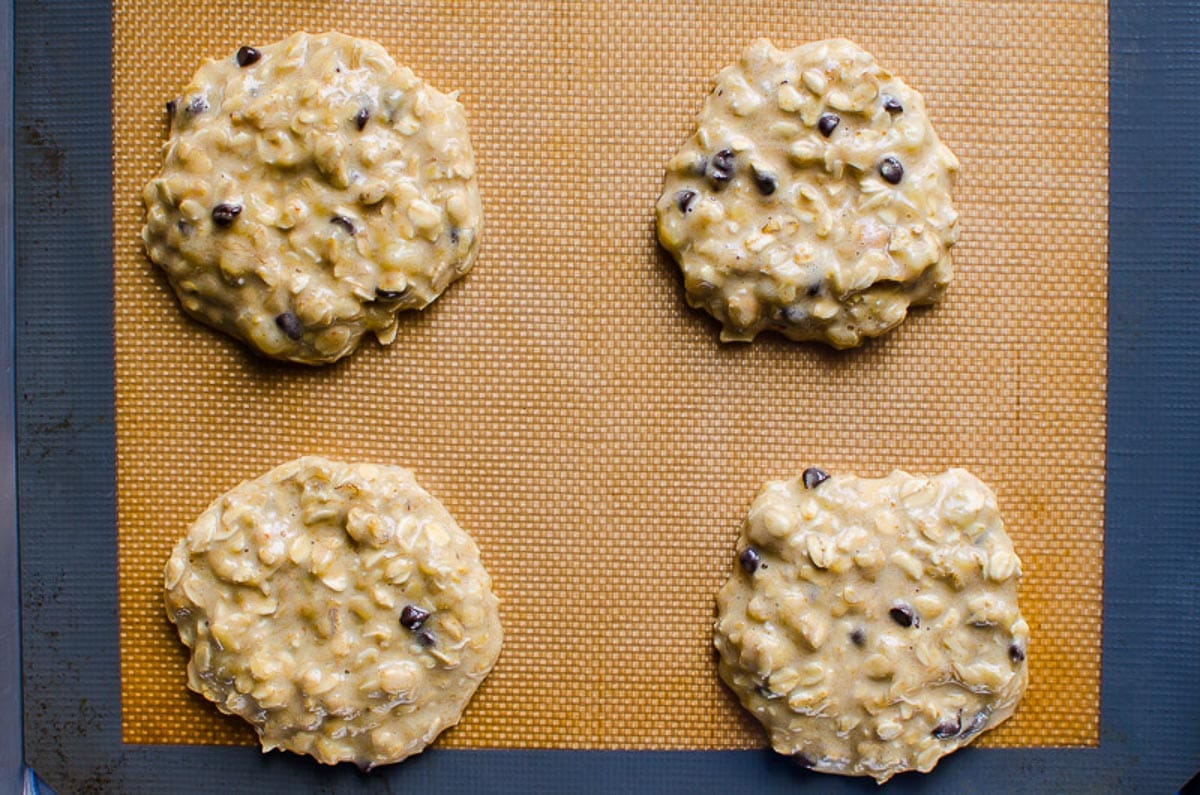 Protein Cookies on non stick baking tray