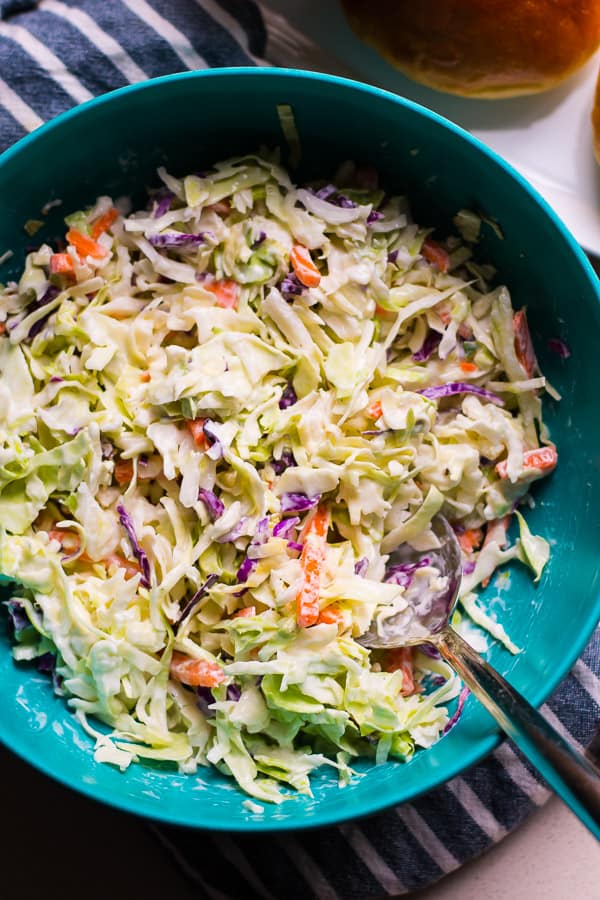 Healthy Coleslaw Recipe with Greek Yogurt - iFOODreal - Healthy Family ...