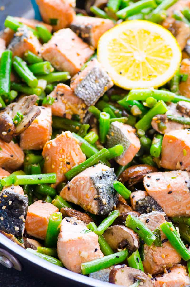 Salmon Stir Fry {Fish and Vegetables} - iFOODreal.com