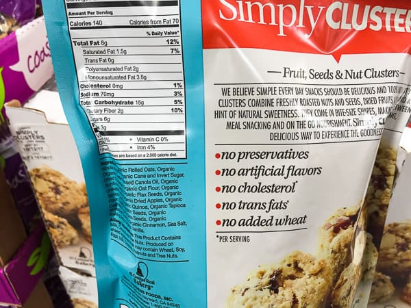 simply Clusters nutrition info