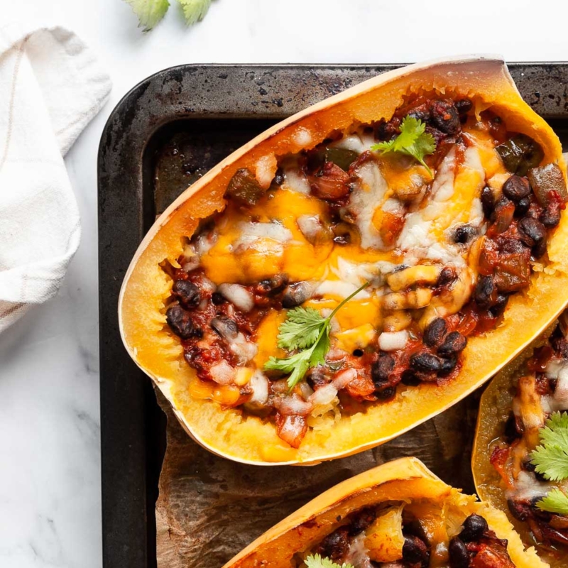 Tex Mex Stuffed Spaghetti Squash - iFoodReal.com