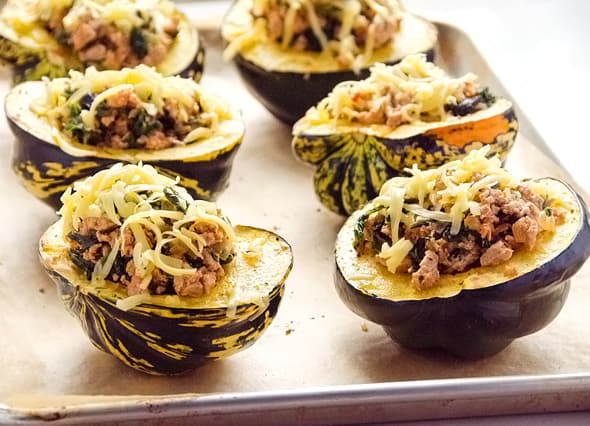 stuffed acorn squash ground turkey