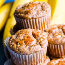 Healthy Banana Muffins with Applesauce