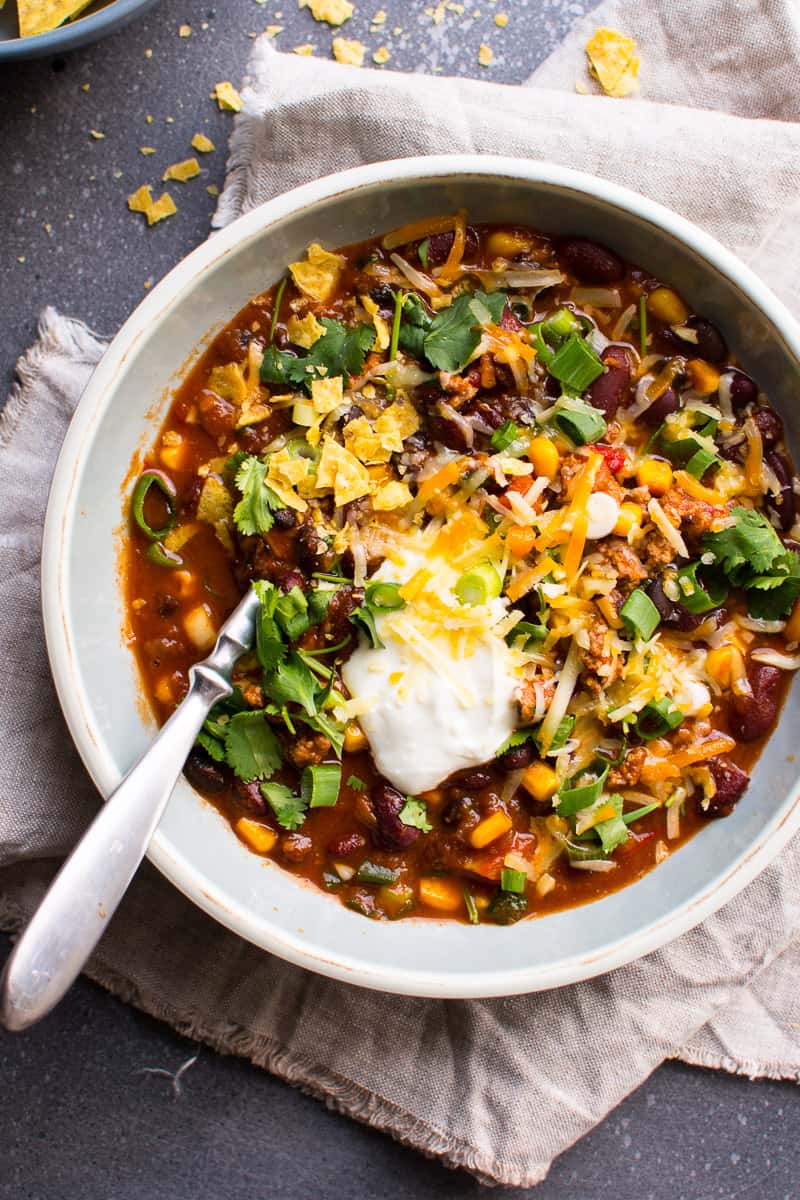 Instant Pot Turkey Chili (Video) - iFOODreal - Healthy ...