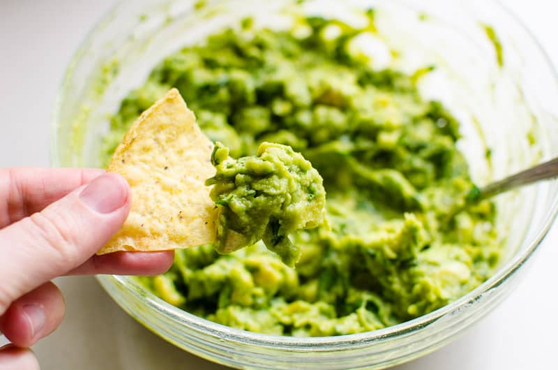 frozen avocado guacamole with tortilla chip