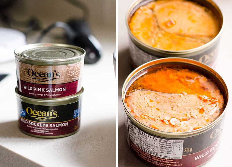 canned wild pink salmon in cans