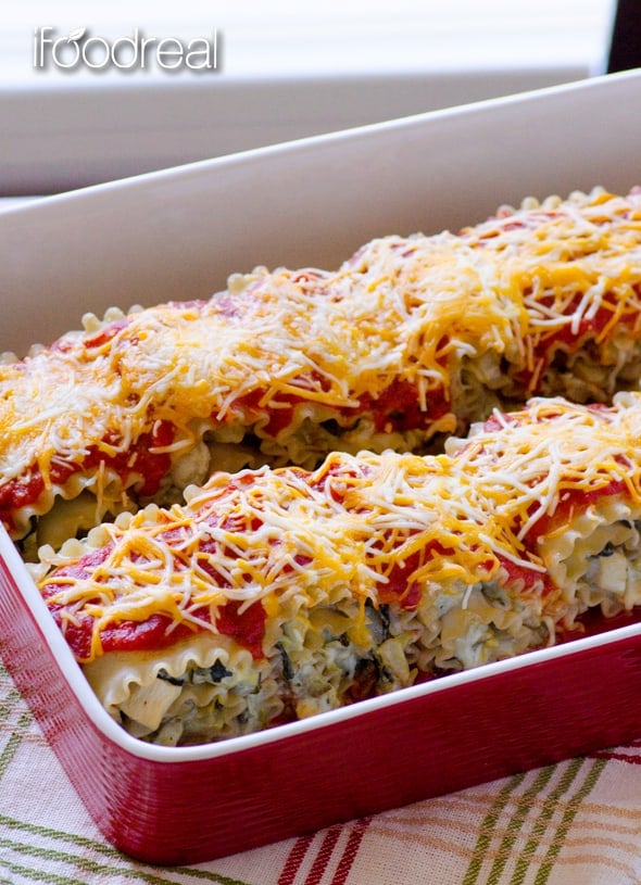 Chicken Lasagna Roll Ups - iFOODreal.com