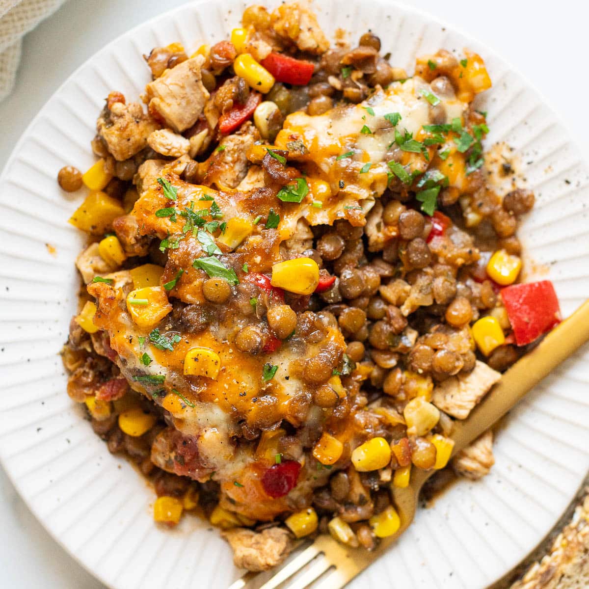 Tex Mex Chicken and Lentil Casserole