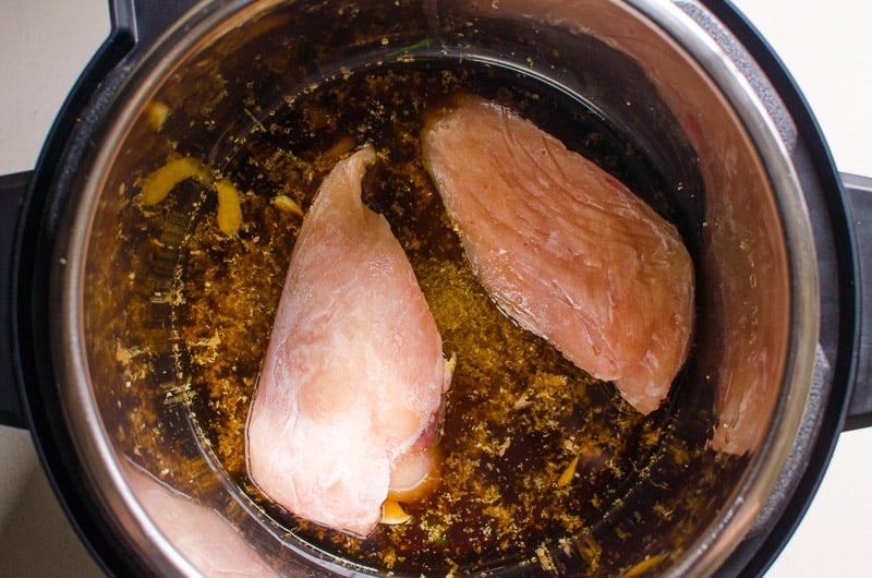 2 frozen chicken breasts in Instant Pot