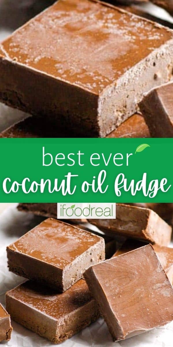 Coconut Oil Fudge {3 Ingredients} - iFoodReal.com