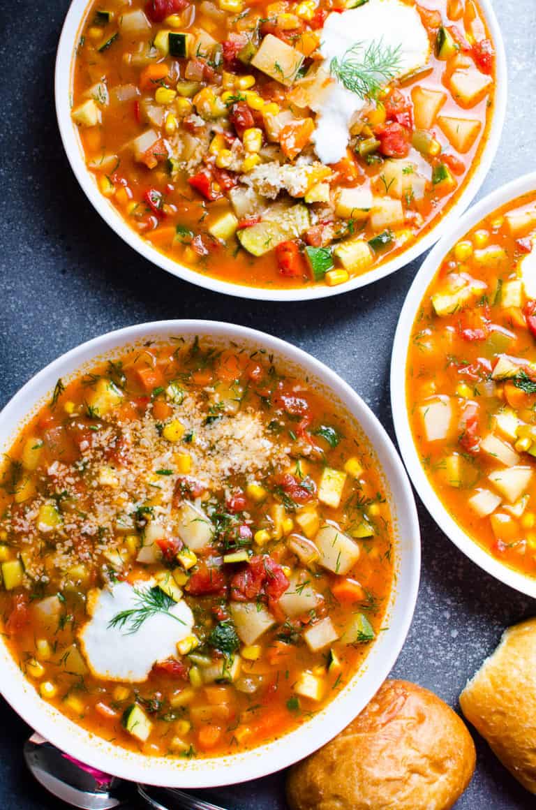 BEST EVER Vegetable Soup - iFOODreal.com