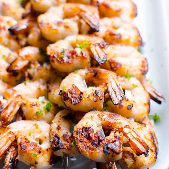 Grilled Shrimp Skewers {Best Marinade!} - FeelGoodFoodie