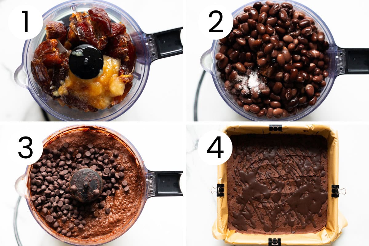 Step by step process how to make no bake brownies.