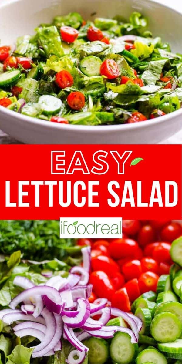Simple Lettuce Salad Recipe - iFoodReal.com