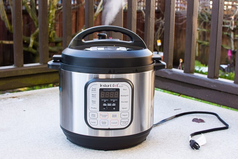 instant pot unplugged on the patio